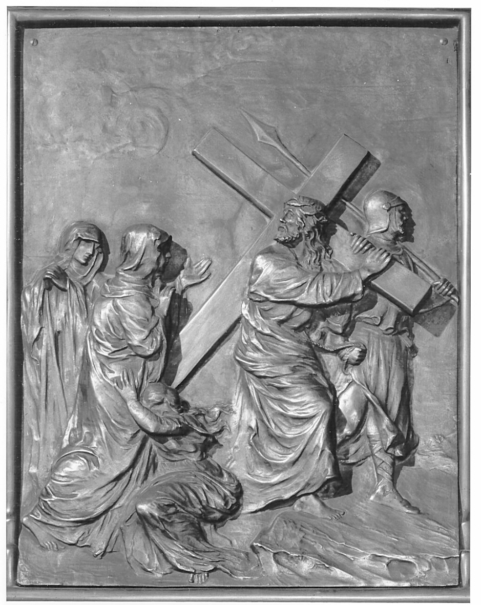 stazione IV: Gesù incontra la Madonna (scultura, elemento d'insieme) di Lamperti Giovanni (sec. XIX)