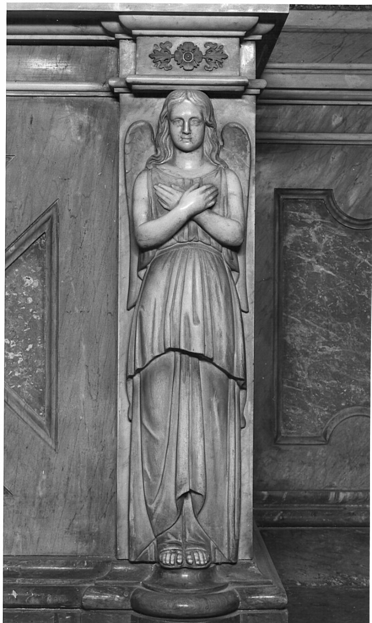 angelo (rilievo, elemento d'insieme) - bottega milanese (inizio sec. XIX)