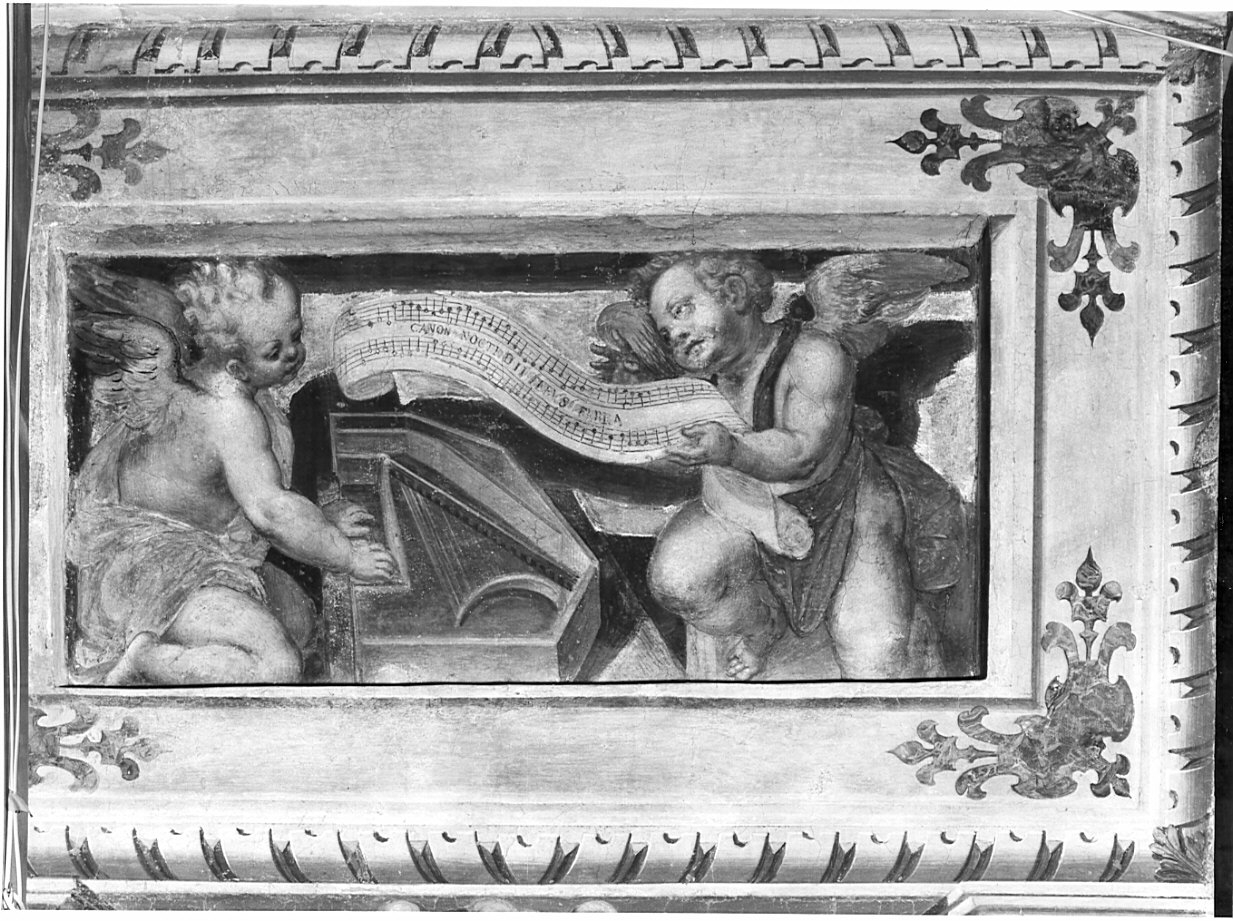 angeli musicanti (dipinto, elemento d'insieme) di Luini Aurelio (attribuito) (seconda metà sec. XVI)