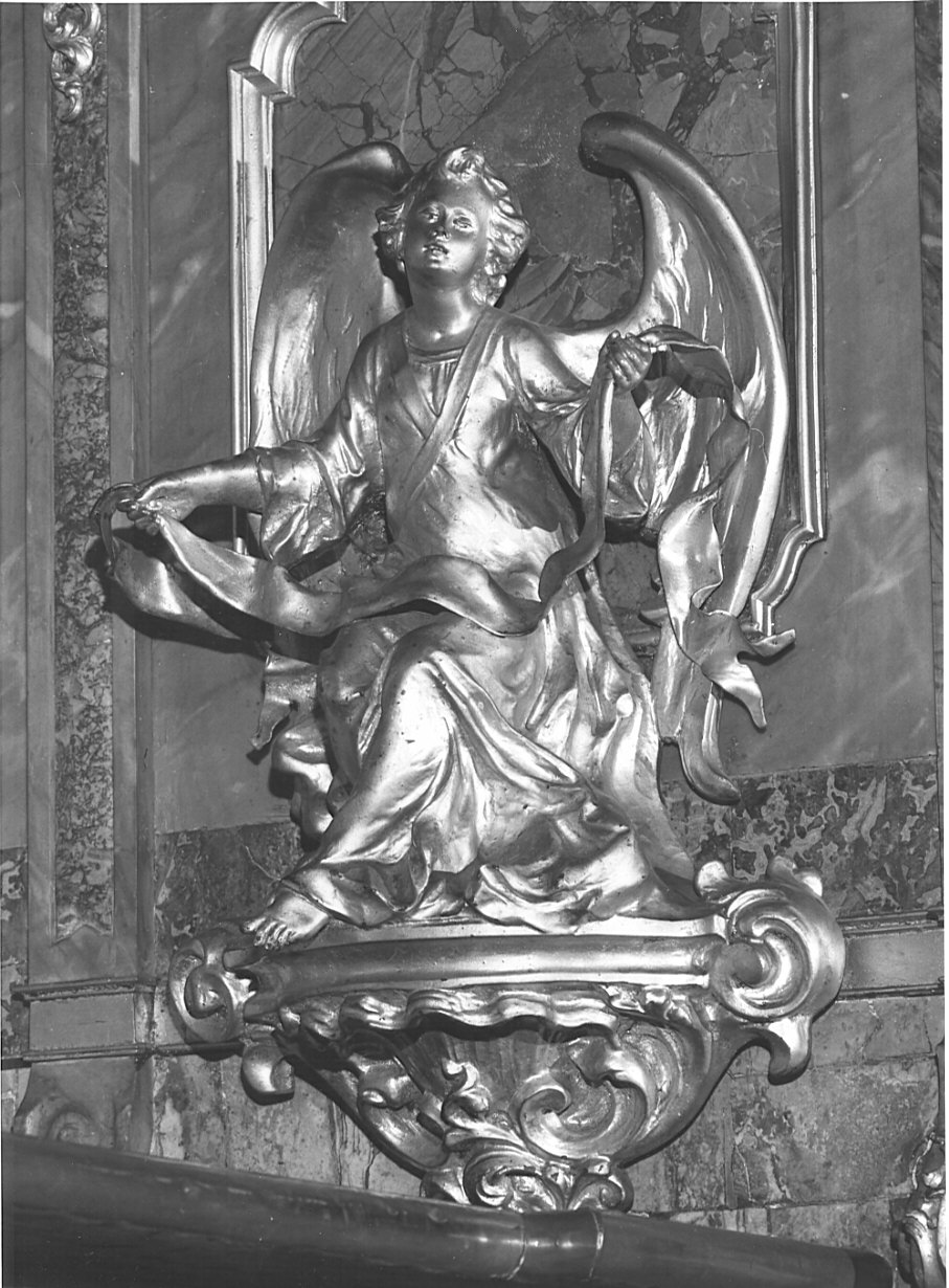 angelo con cartiglio (statuetta, elemento d'insieme) di Garavaglia Carlo (sec. XVII)