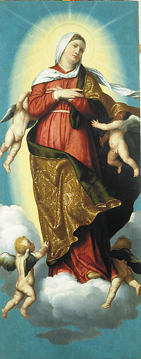 La Vergine assunta, Madonna Assunta (scomparto di polittico, frammento) di Bonvicino Alessandro detto Moretto (sec. XVI)
