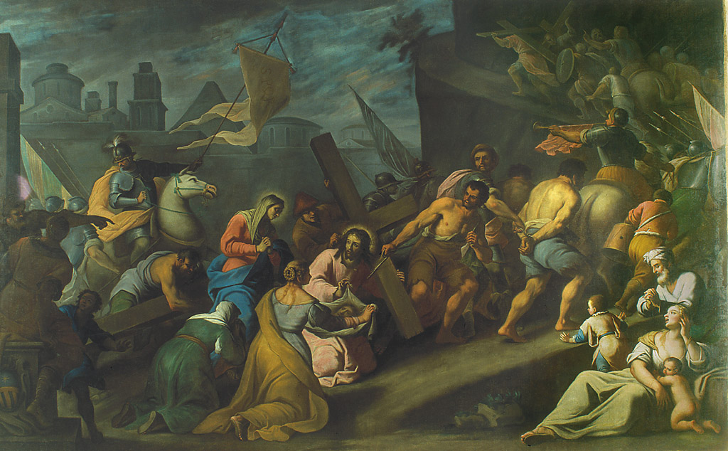 Andata al Calvario, salita di Cristo al monte Calvario (dipinto, ciclo) di Ridolfi Agostino (sec. XVII)