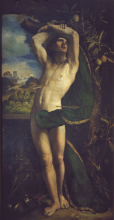 San Sebastiano, San Sebastiano (dipinto, opera isolata) di Luteri Giovanni di Niccolò detto Dossi Dosso (sec. XVI)