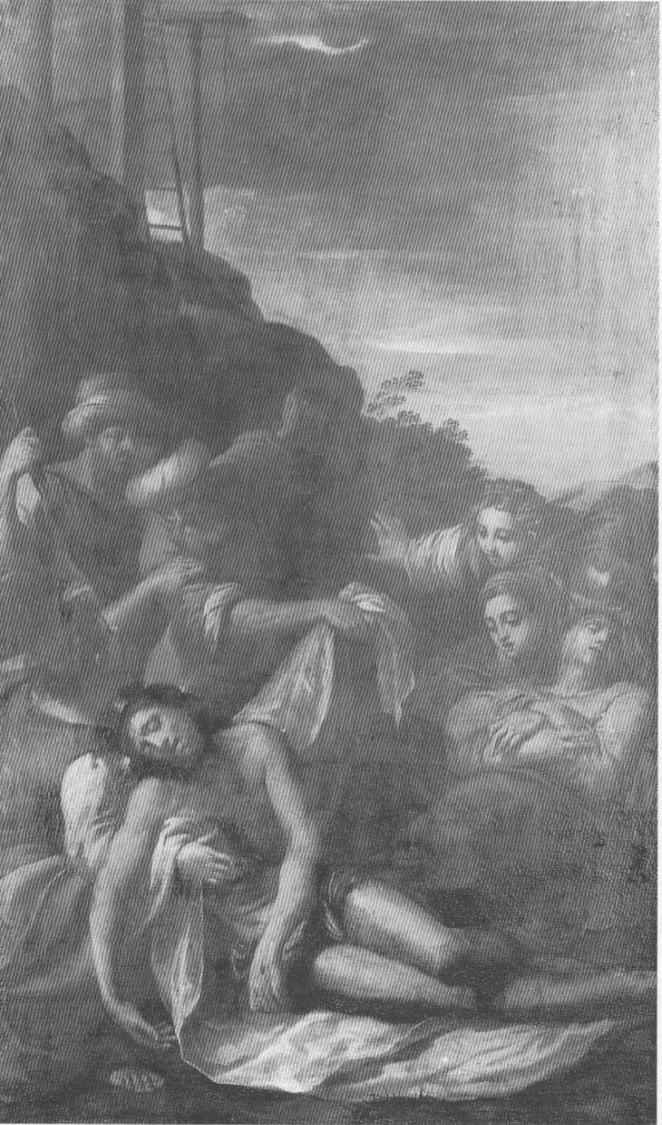 La Deposizione dalla Croce, deposizione di Cristo dalla croce (dipinto, opera isolata) di Scarsella Ippolito detto Scarsellino (sec. XVII)