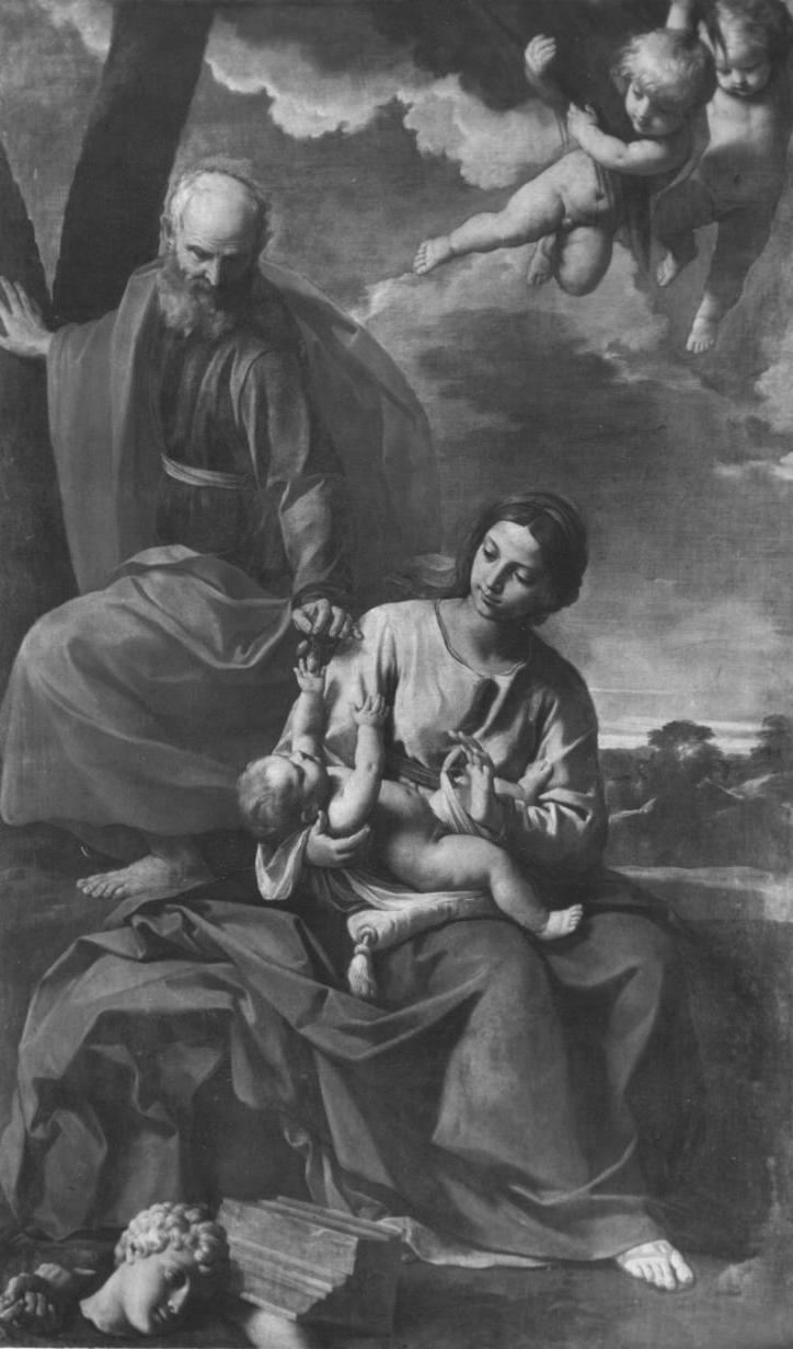 Riposo della Sacra Famiglia in Egitto, riposo nella fuga in Egitto (dipinto, opera isolata) di Cantarini Simone detto Pesarese (sec. XVII)