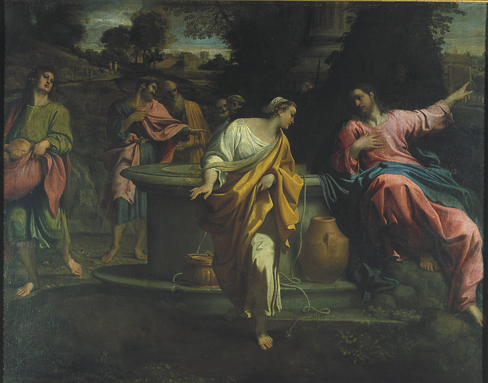 Cristo e la Samaritana, Cristo e la samaritana (dipinto, opera isolata) di Carracci Annibale (sec. XVI)