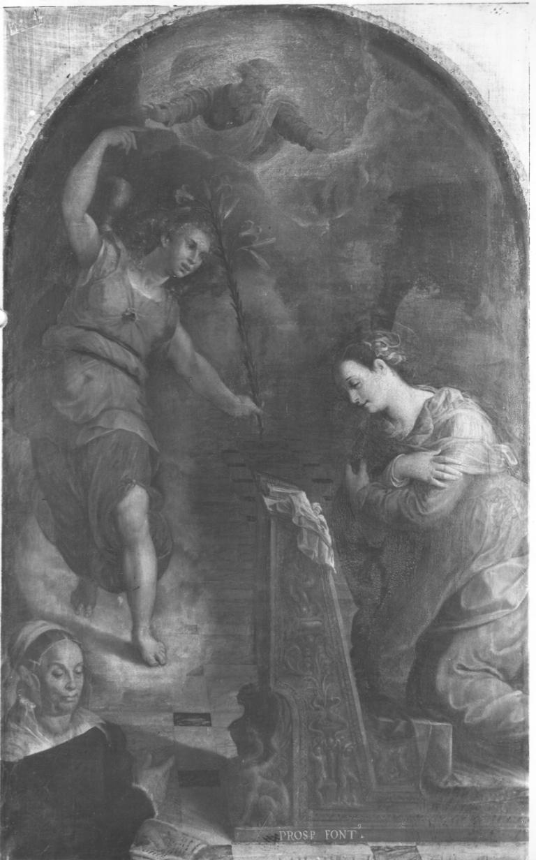 Annunciazione, Annunciazione (dipinto, opera isolata) di Fontana Prospero (sec. XVI)
