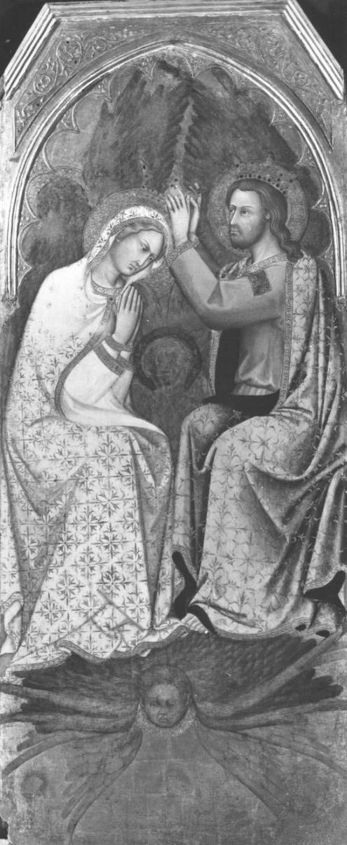Incoronazione della Vergine, incoronazione di Maria Vergine (scomparto di polittico, elemento d'insieme) di Andrea di Bartolo, Giorgio di Andrea (sec. XV)
