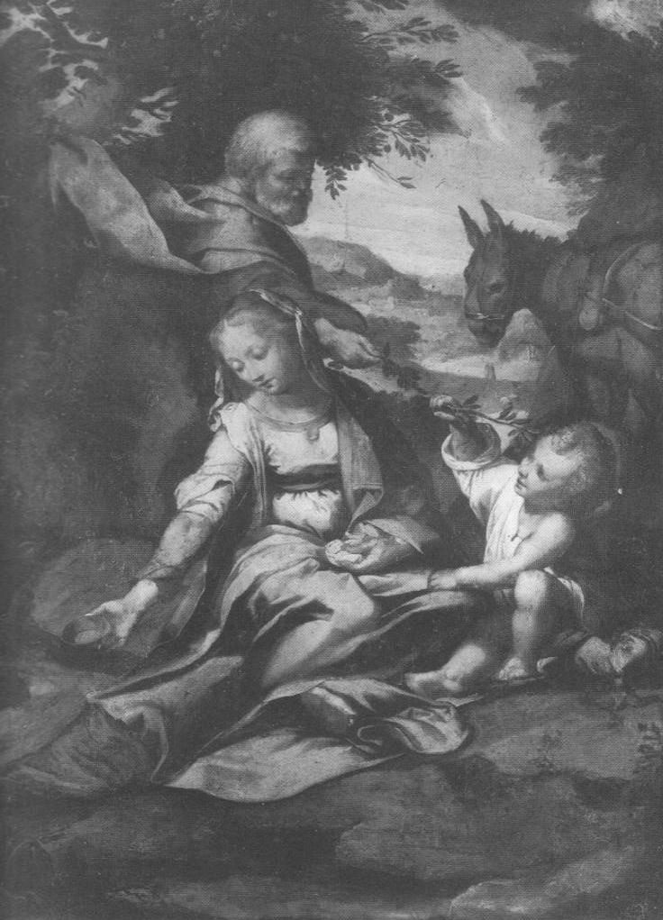 Riposo nella fuga in Egitto, riposo nella fuga in Egitto (dipinto, opera isolata) di Fiori Federico detto Barocci (maniera) (sec. XVI)