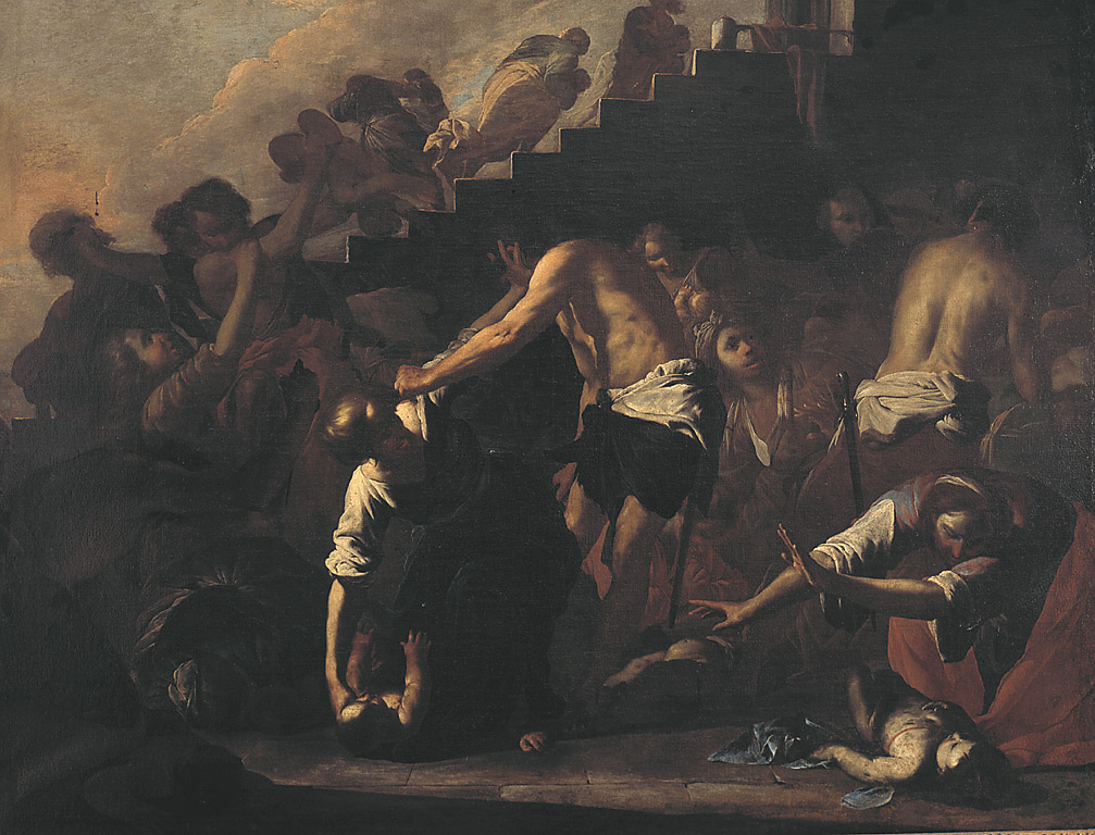 La strage degli innocenti, Strage degli innocenti (dipinto, opera isolata) di Cavallino Bernardo (sec. XVII)