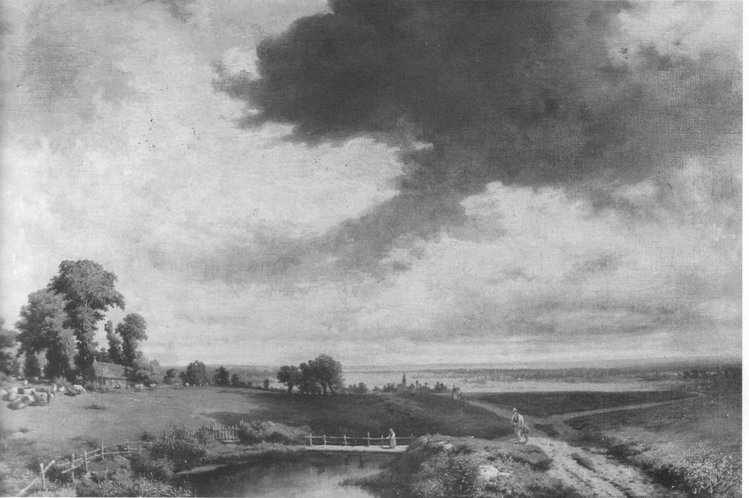 Vicinanze di Gallarate, paesaggio rurale (dipinto, opera isolata) di Ashton Luigi (sec. XIX)