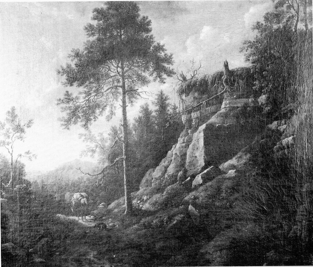 Riposo sui monti, paesaggio montano (dipinto, opera isolata) di De Heusch Willem (attribuito) (metà sec. XVII)