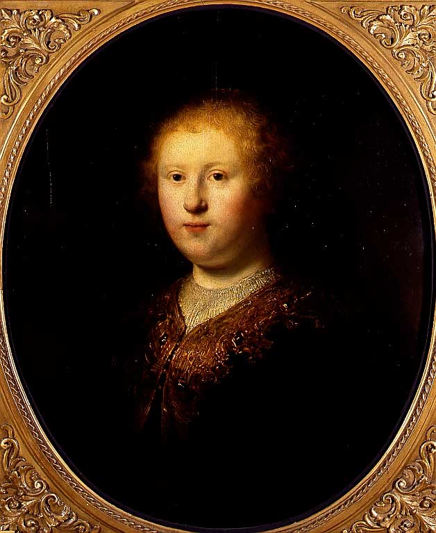 Ritratto di giovinetta, ritratto di donna (dipinto, opera isolata) di Rembrandt (scuola) (sec. XVII)