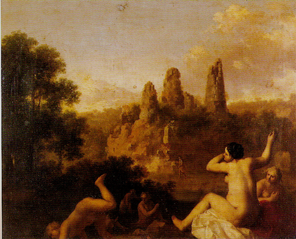 Donne al bagno, bagnanti (dipinto, opera isolata) di Van Poelenburgh Cornelis detto Satir (sec. XVII)
