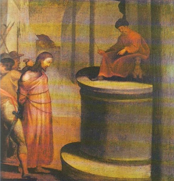 Cristo davanti a Pilato, Cristo davanti a Pilato (dipinto, opera isolata) di Boscoli Andrea (scuola) (sec. XVII)