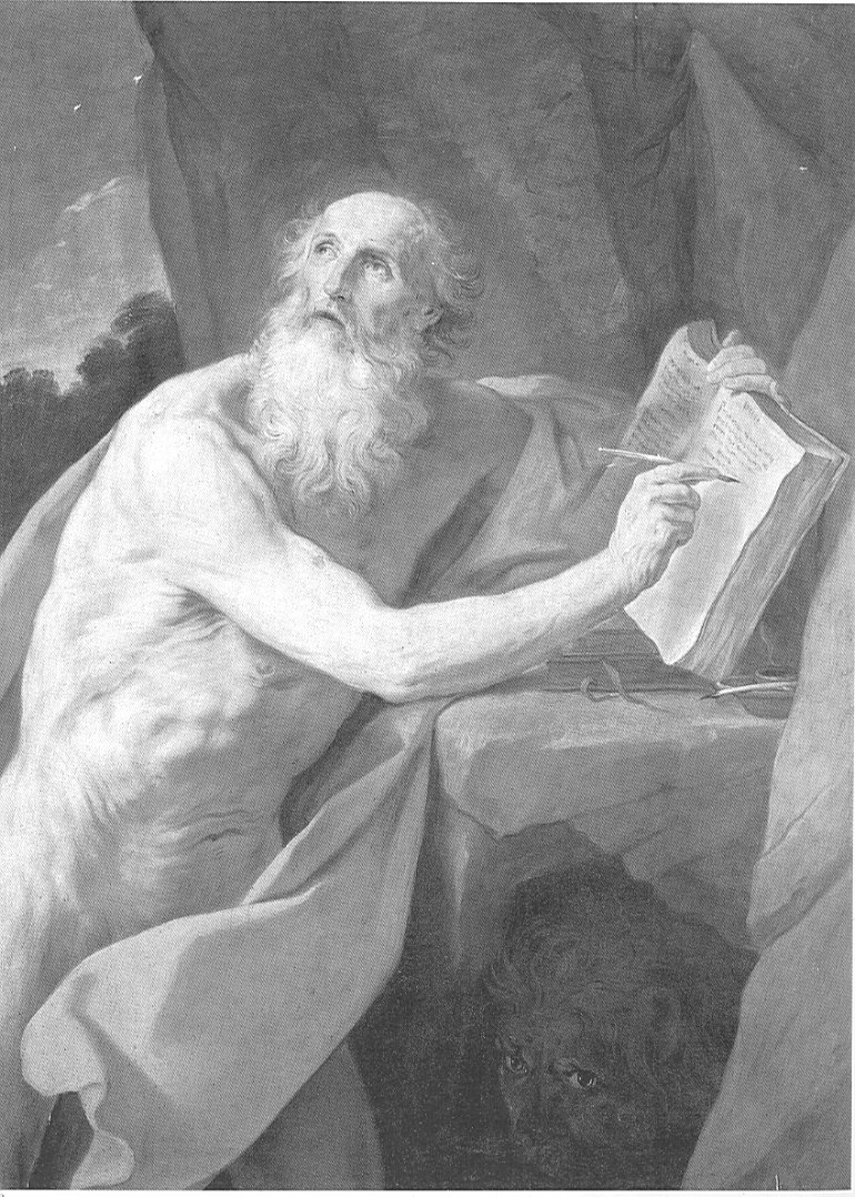 San Gerolamo a mezza figura, San Girolamo traduce la Bibbia (dipinto, opera isolata) di Reni Guido (maniera) (sec. XVIII, sec. XVIII)
