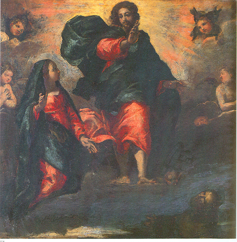 Il Perdono di Assisi, visione di San Francesco d'Assisi alla Porziuncola (dipinto, frammento) di Scarsella Ippolito detto Scarsellino (sec. XVI)
