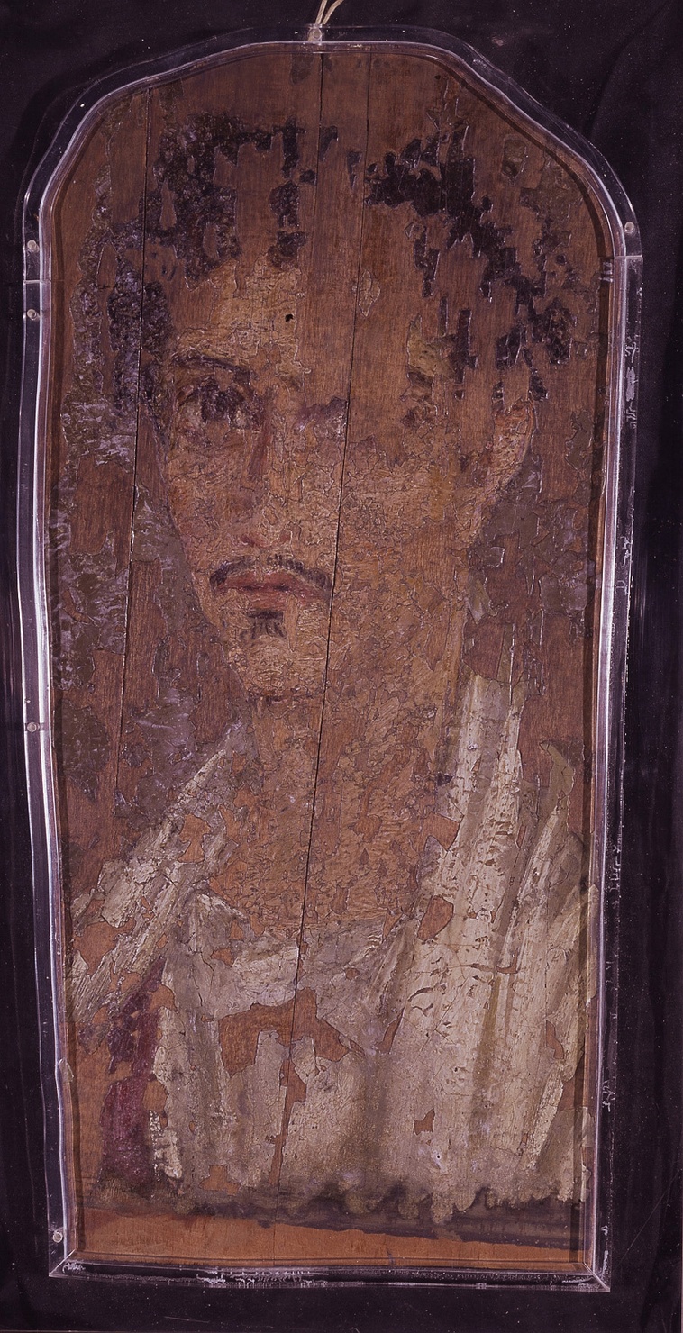 Giovane uomo (dipinto, opera isolata) - manifattura dell'Egitto romano (sec. II)