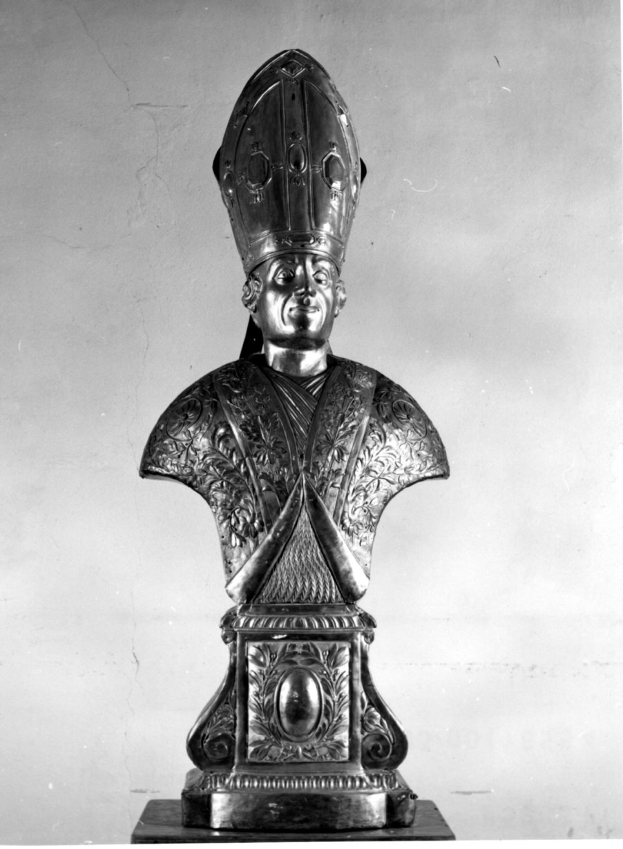 Santo vescovo (reliquiario - a busto, opera isolata) - bottega lombarda (sec. XIX)