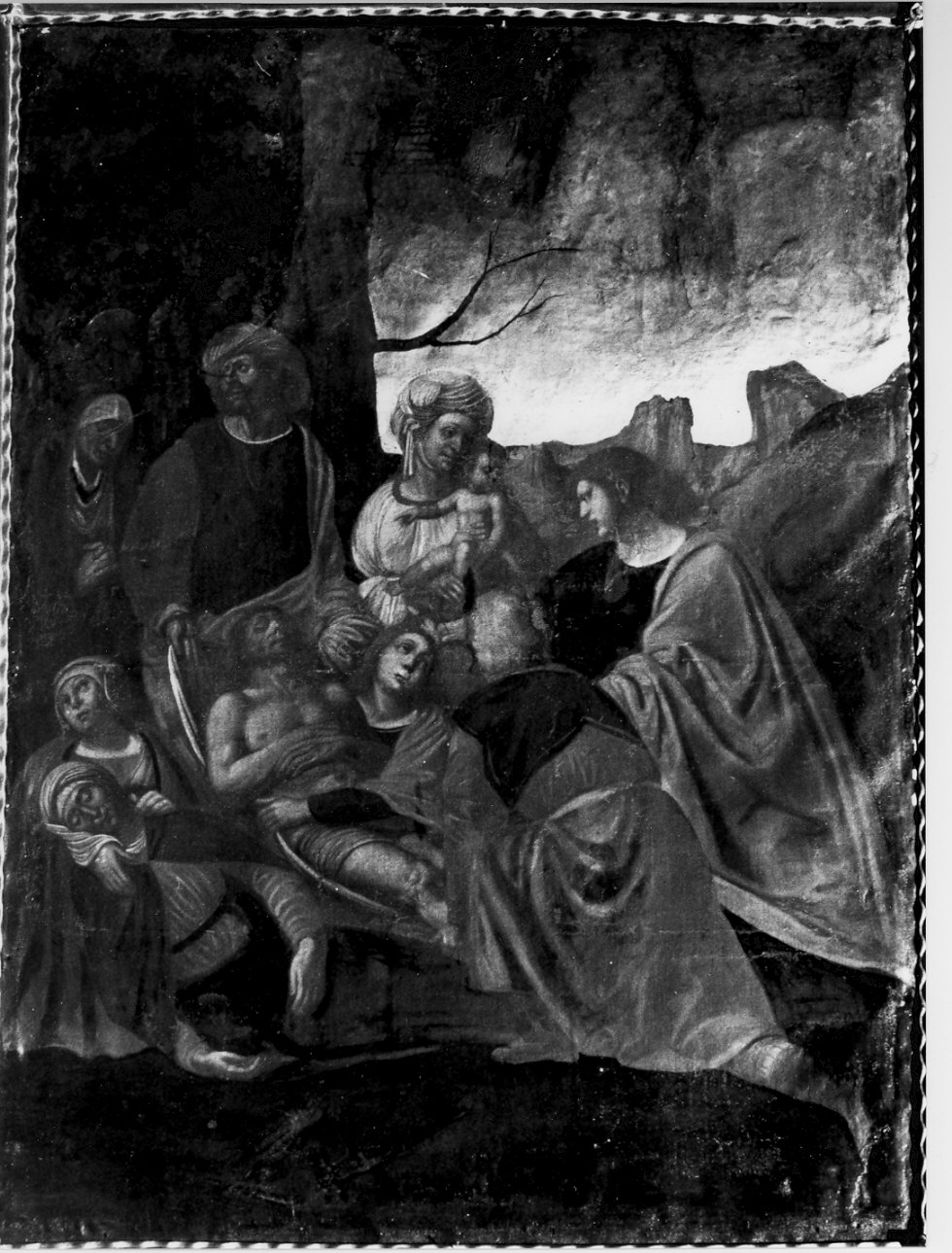 trasporto di Cristo al sepolcro (dipinto, opera isolata) - ambito lombardo (sec. XVI)