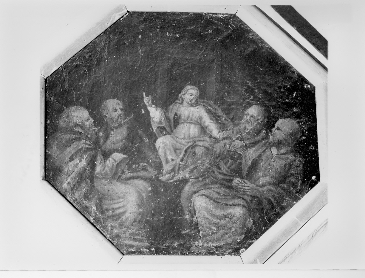 disputa di Gesù con i dottori nel tempio (dipinto, elemento d'insieme) - ambito lombardo (seconda metà sec. XVII)