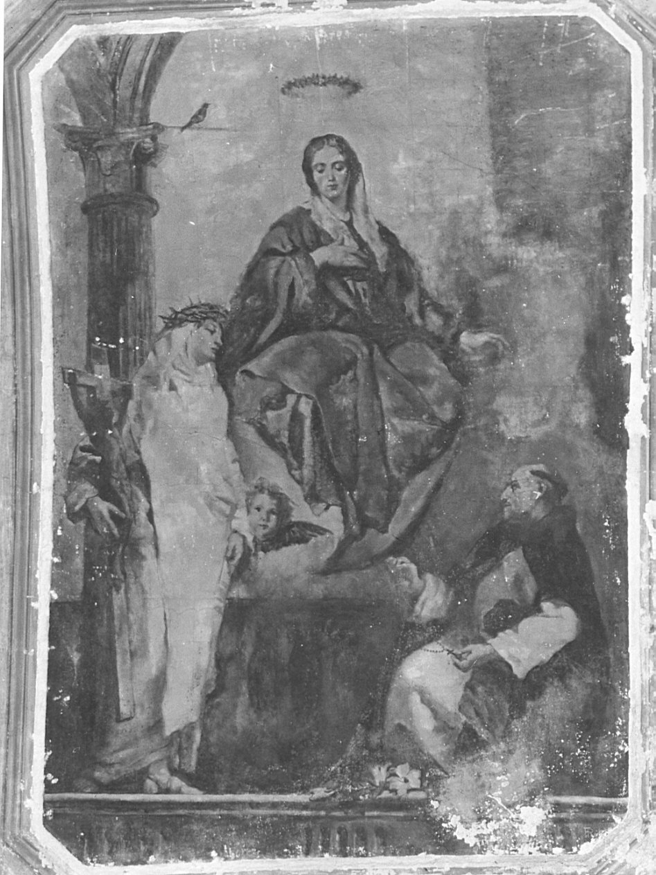 Madonna con Santa Caterina de Siena e San Domenico (dipinto, opera isolata) - ambito lombardo (sec. XIX)