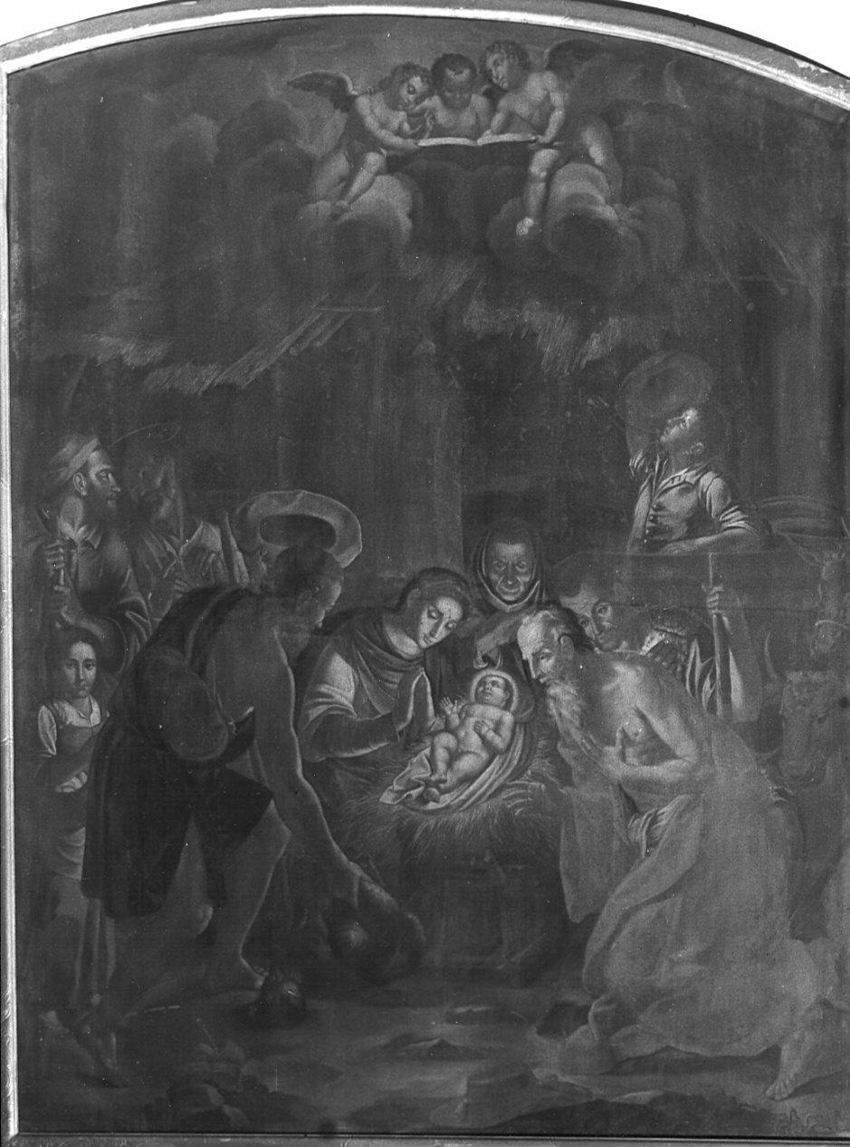 natività di Gesù (dipinto, opera isolata) - ambito lombardo (fine sec. XVII)
