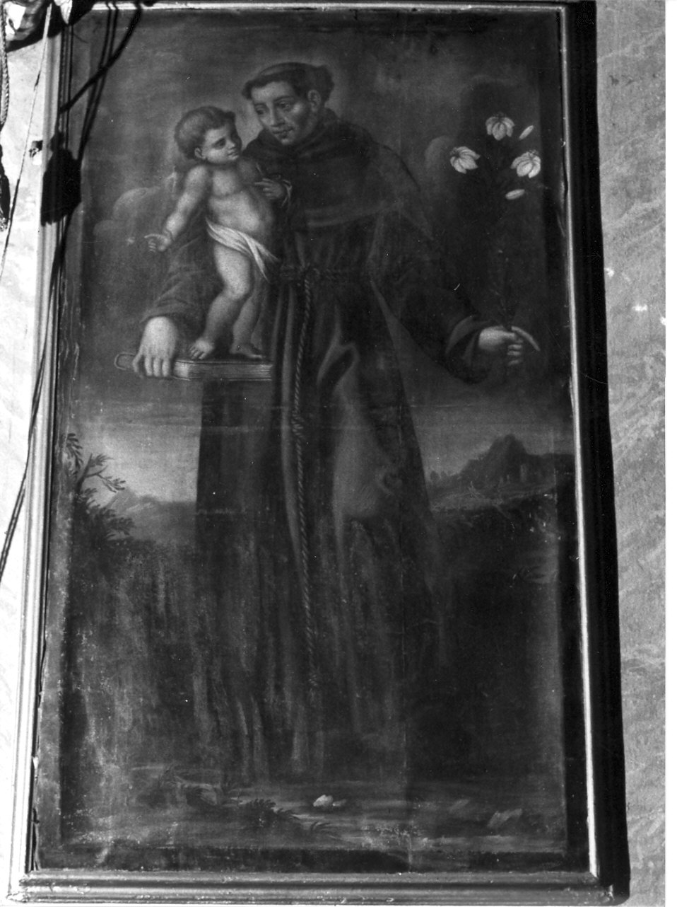 Sant'Antonio da Padova con il bambino (dipinto, opera isolata) - ambito lombardo (secc. XVII/ XVIII)
