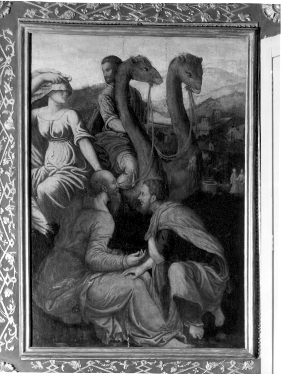 Rebecca in viaggio per Ebron (dipinto) di Piazza Fulvio (sec. XVI)