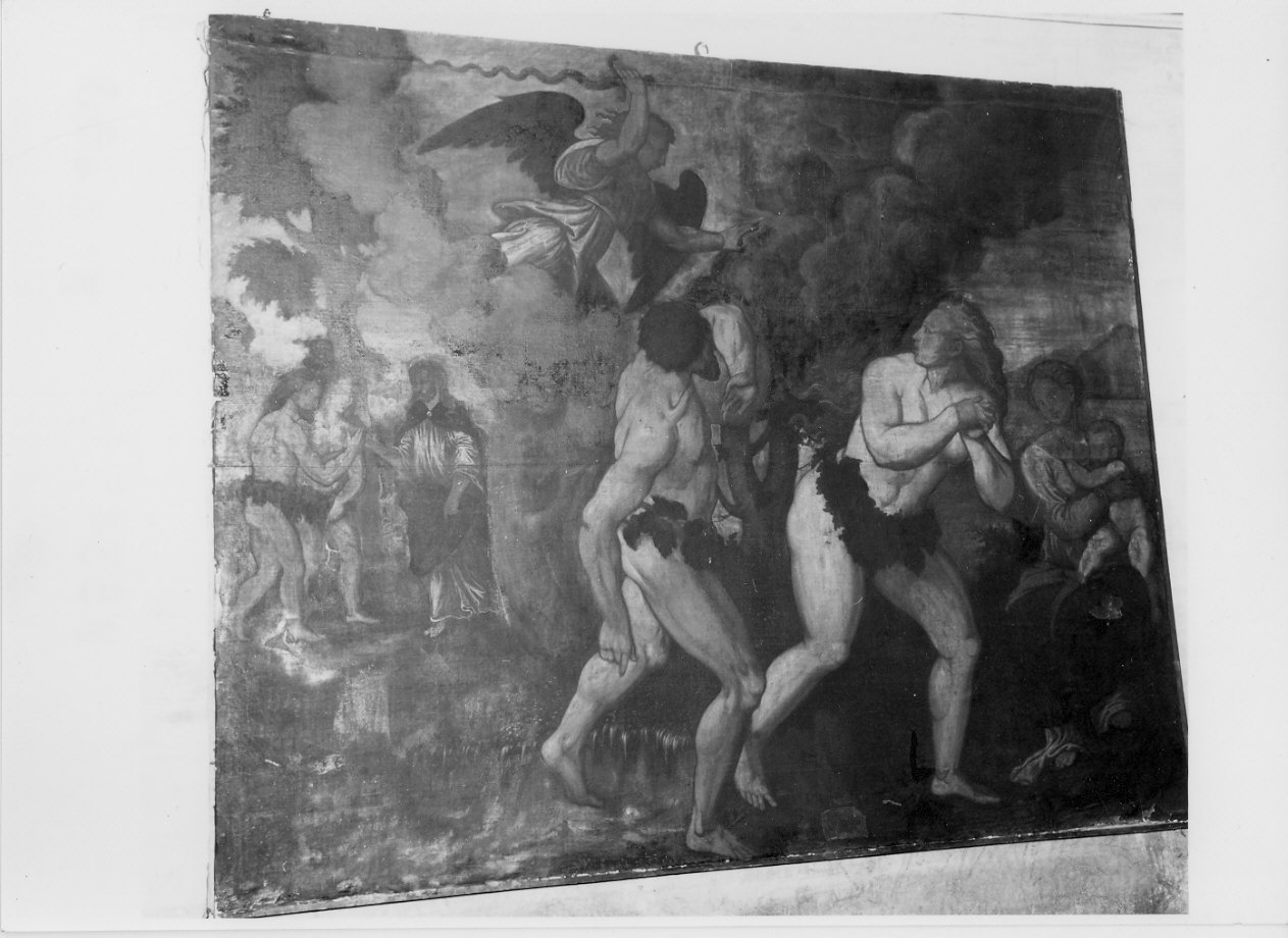 Adamo e Eva scacciati dall'angelo dal paradiso terrestre (dipinto, opera isolata) di Piazza Fulvio (sec. XVI)