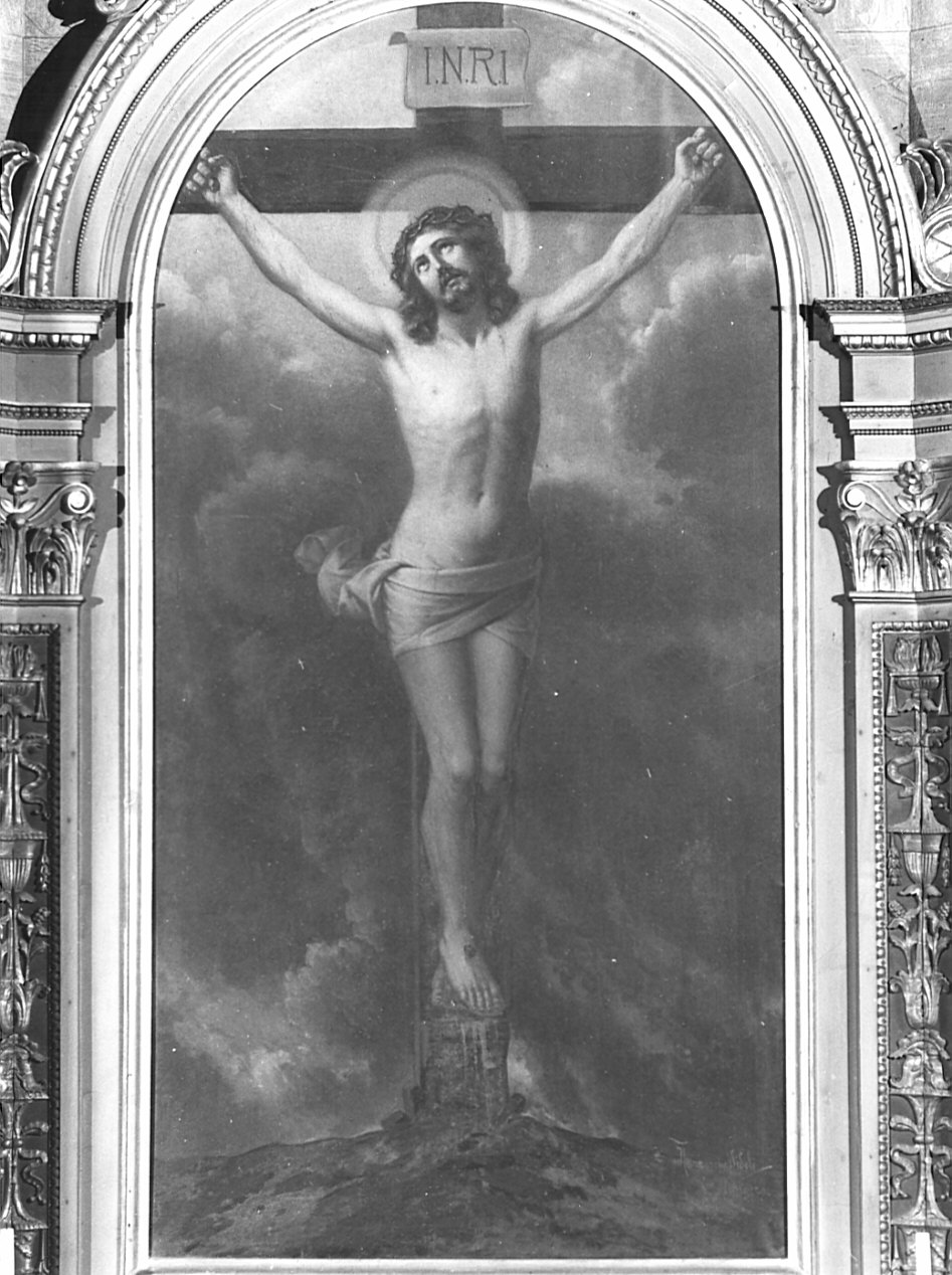 Cristo crocifisso (dipinto, opera isolata) di Sidoli Nazareno (attribuito) (sec. XX)