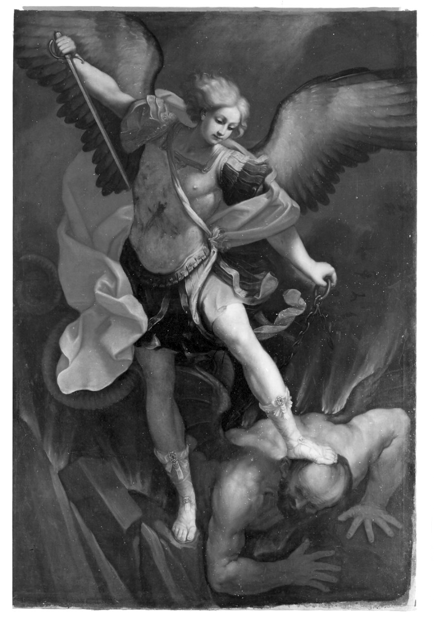 San Michele Arcangelo schiaccia il demonio (dipinto, opera isolata) - ambito lombardo (fine/inizio secc. XVII/ XVIII)