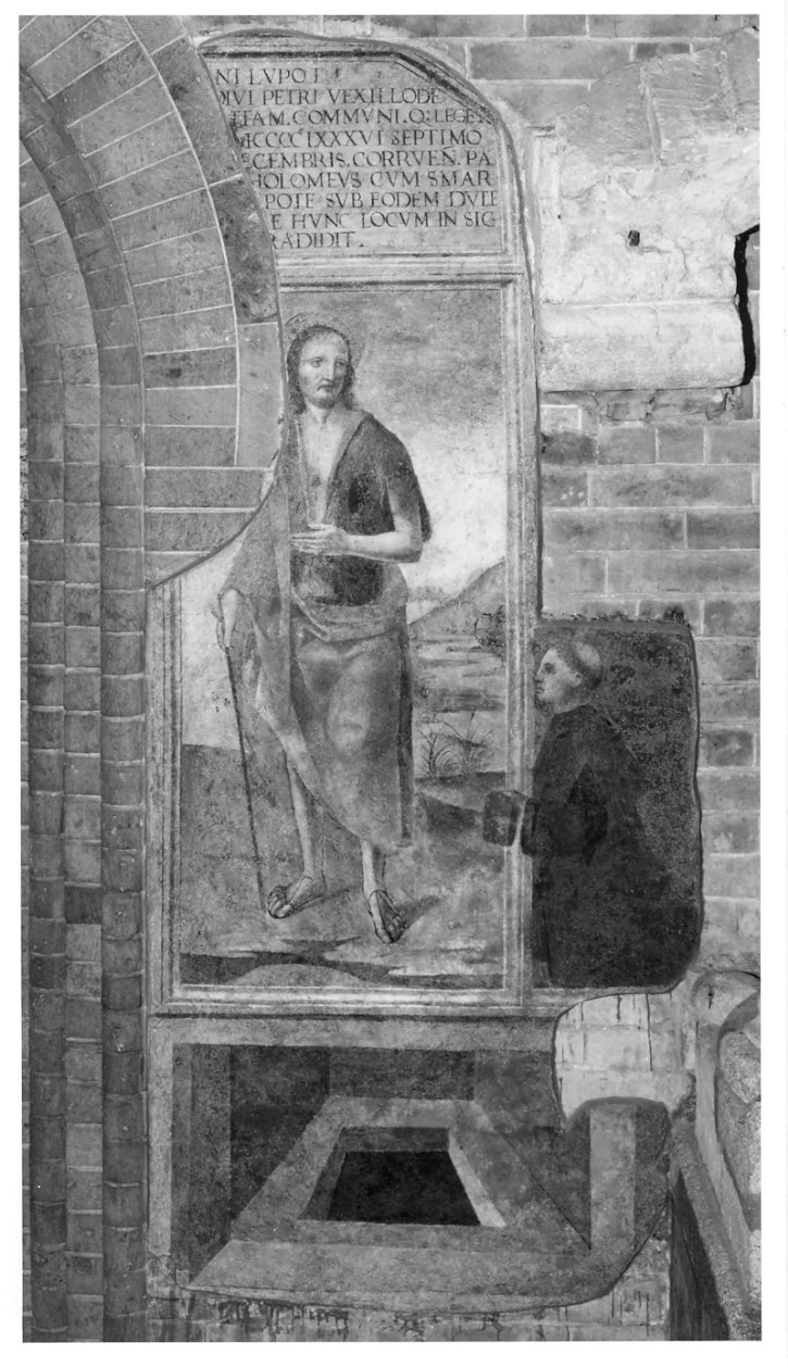 San Giovanni Battista e donatore (dipinto, opera isolata) - ambito lombardo (sec. XV)