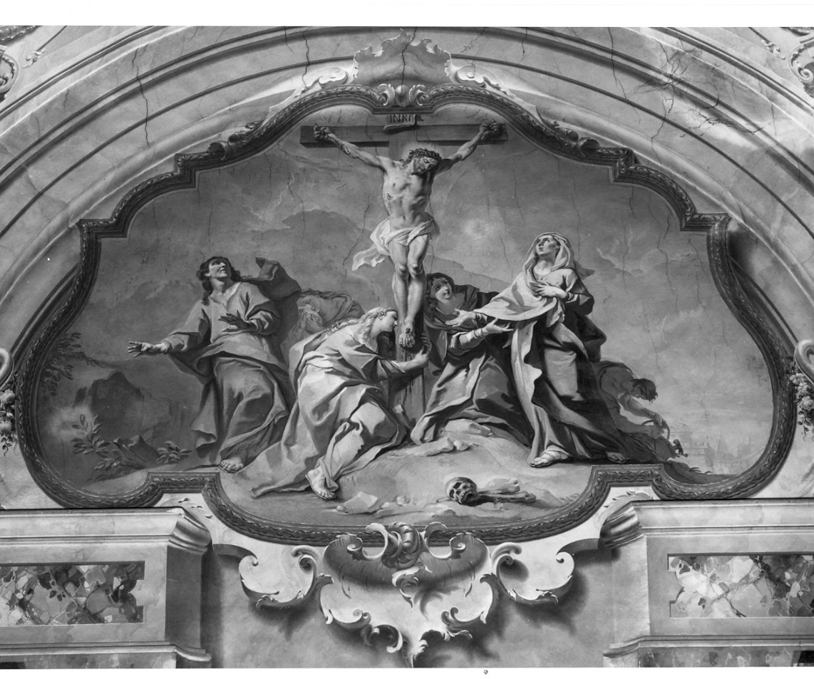 crocifissione di Cristo (decorazione pittorica, opera isolata) di Carloni Carlo Innocenzo (sec. XVIII)