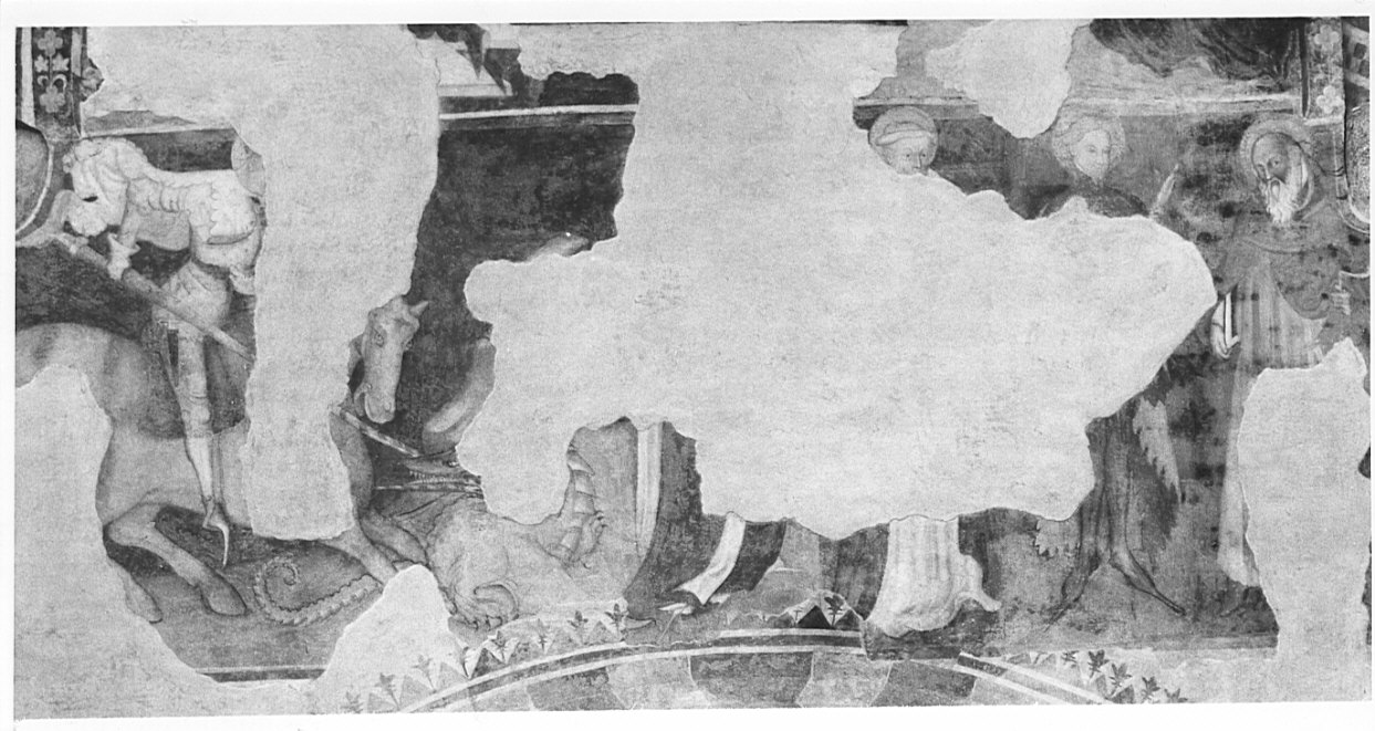 San Giorgio e il drago (dipinto, frammento) - ambito lombardo (inizio sec. XV)