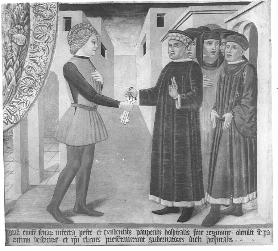 Episodio della vita di San Bernardino (decorazione pittorica, elemento d'insieme) di Gian Giacomo da Lodi (attribuito) (seconda metà sec. XV)