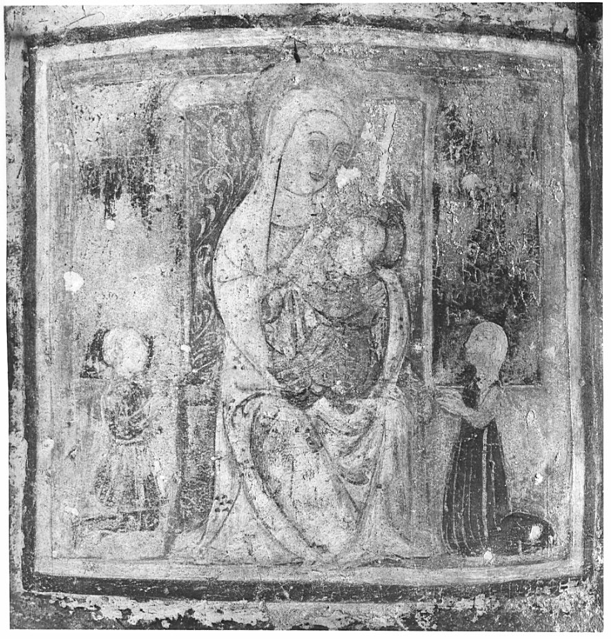 Madonna con Bambino e devoti (dipinto, opera isolata) - ambito italiano (sec. XVI)