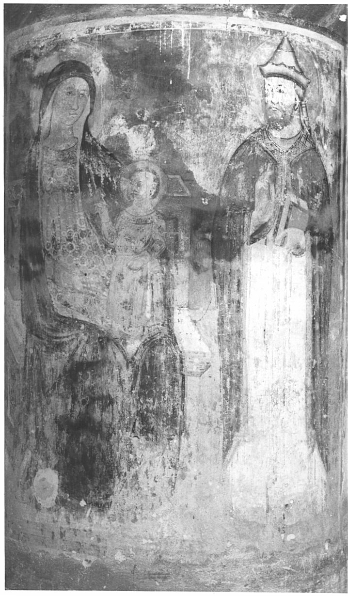 Madonna in trono e Santo (dipinto, opera isolata) - ambito italiano (metà sec. XIV)
