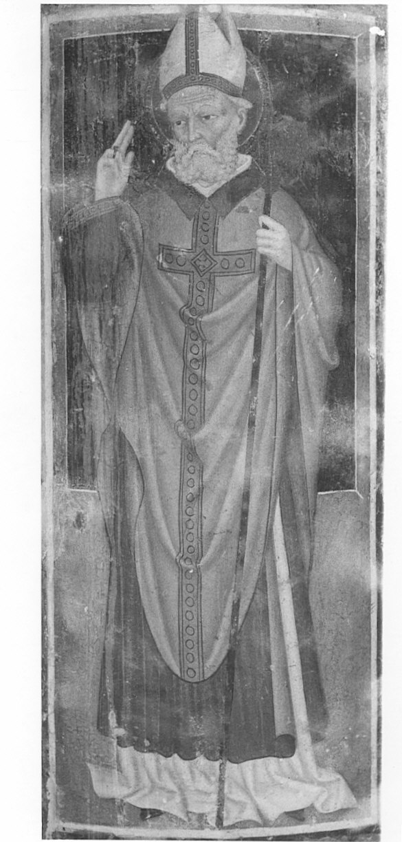Santo vescovo (dipinto, opera isolata) - ambito lombardo (prima metà sec. XV)