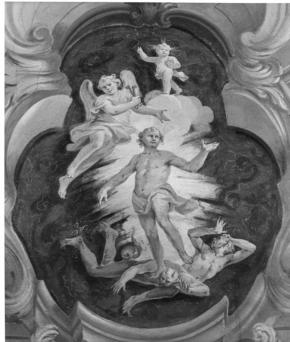 Cristo risorto (dipinto, elemento d'insieme) di Ferrari Federico (attribuito), Riccardi Giovanni (seconda metà sec. XVIII)