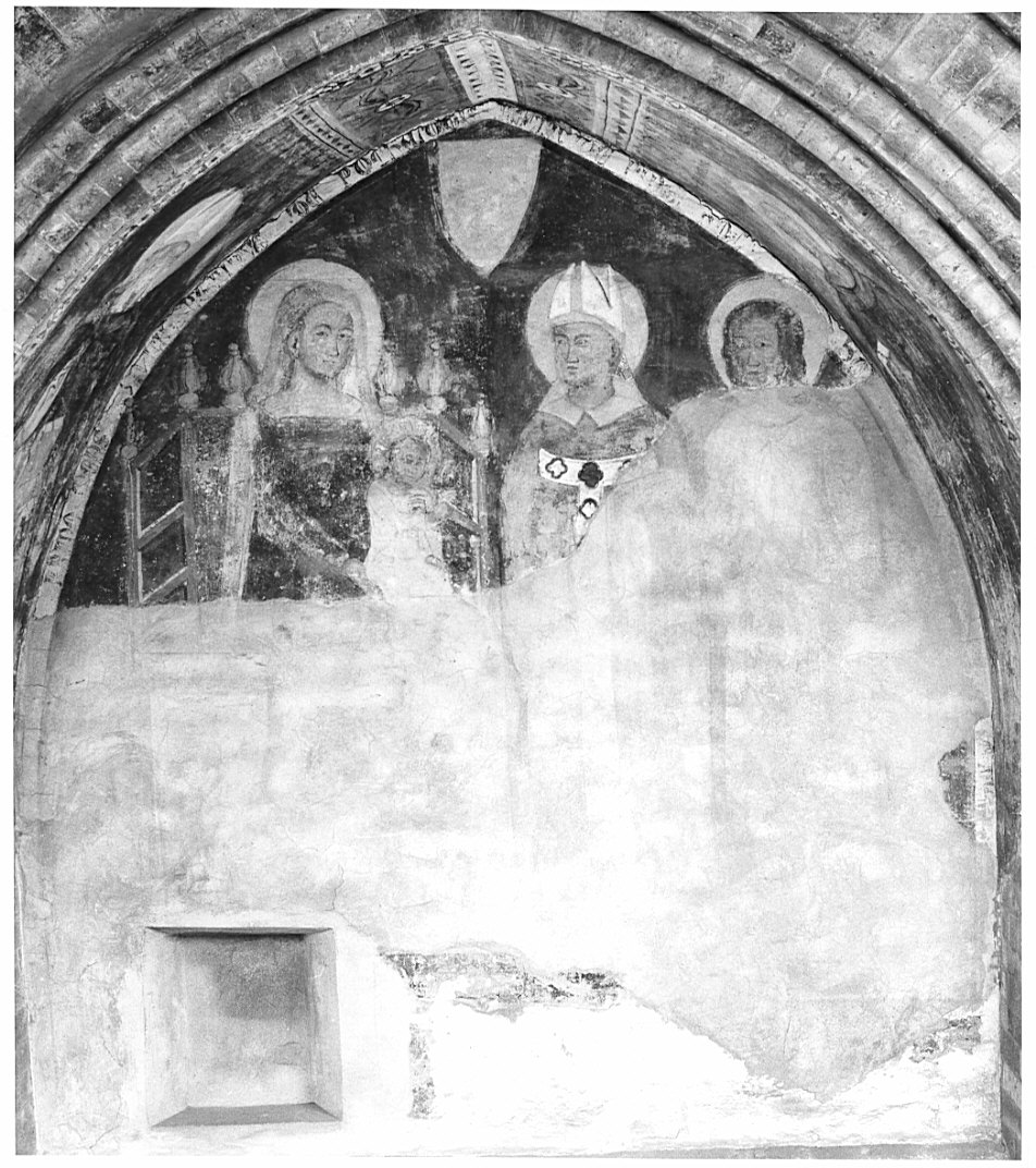 Madonna in trono con Bambino e Santi (dipinto, elemento d'insieme) - ambito lombardo (inizio sec. XV)