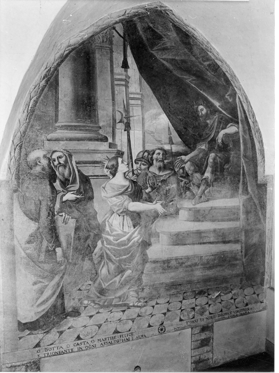 Santa Caterina d'Alessandria difronte all'Imperatore (dipinto, opera isolata) - ambito lombardo (sec. XIX)