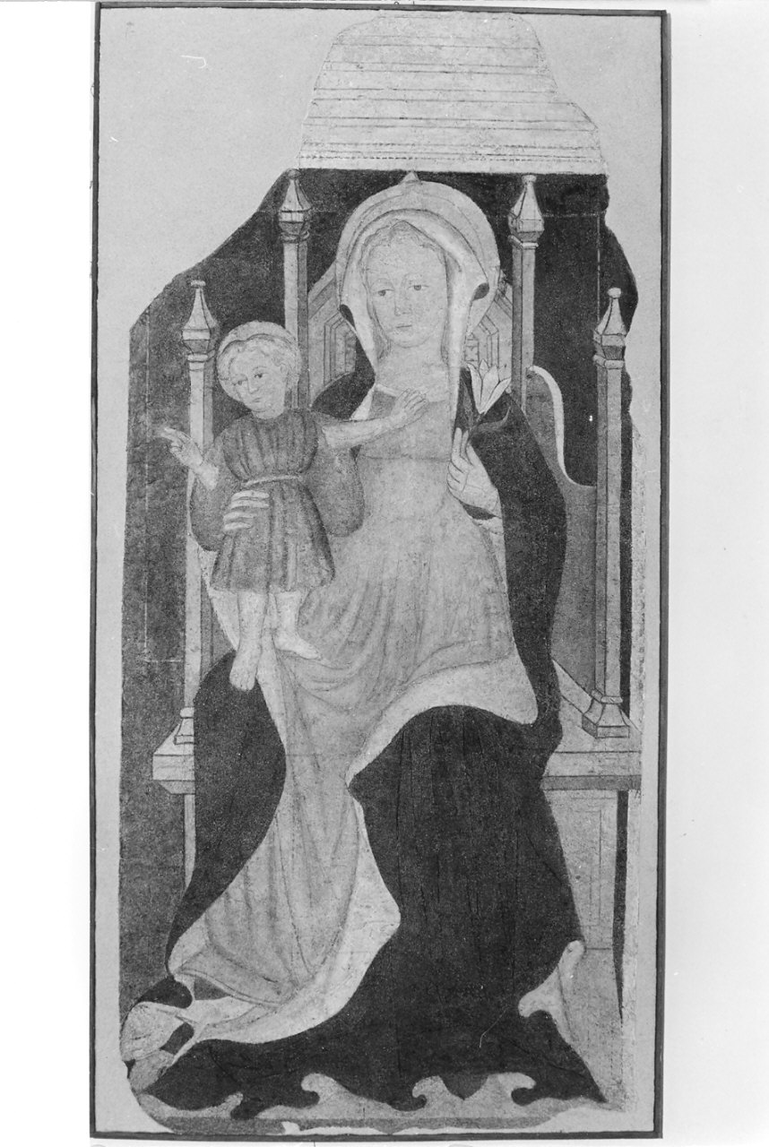 Madonna in trono con Bambino (dipinto, opera isolata) - ambito lombardo (sec. XV)