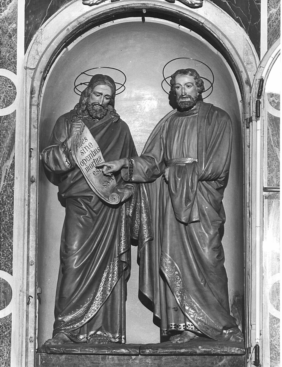 San Filippo e San Giacomo (gruppo scultoreo, opera isolata) - bottega milanese (sec. XX)