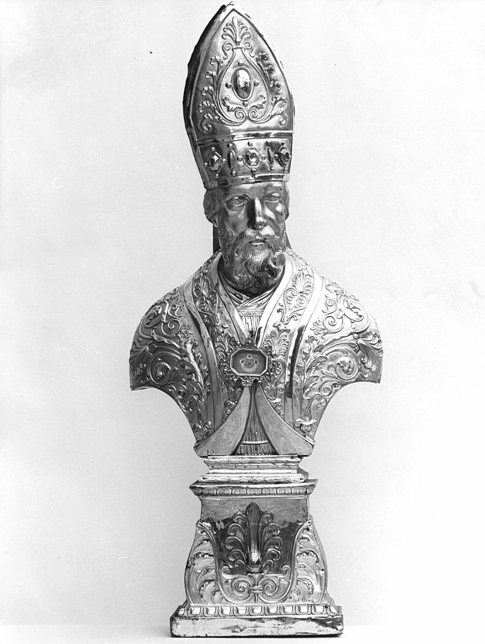 Santo vescovo (reliquiario - a busto, opera isolata) - bottega lombarda (sec. XIX)