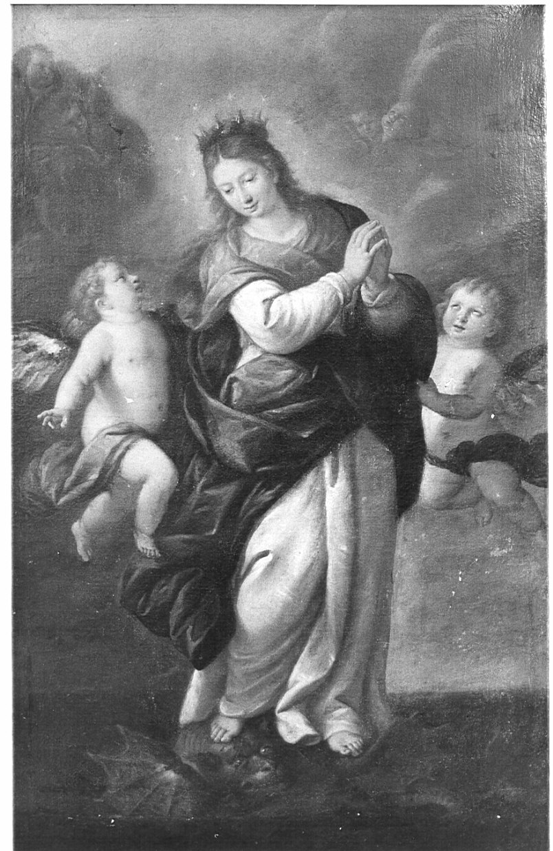 Madonna Assunta con angeli (dipinto, opera isolata) - ambito lombardo (sec. XVII)