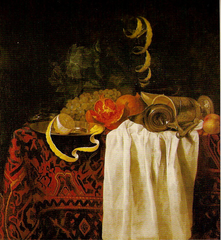 Natura morta con frutta e stoviglie, natura morta con frutta (dipinto, opera isolata) di De Heem Cornelis (attribuito) (sec. XVII)