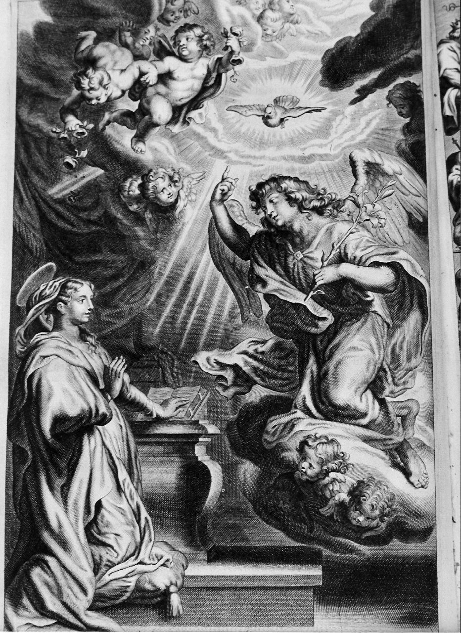 MADONNA ANNUNCIATA v. anche Annunciazione Angelo annunciante (stampa, elemento d'insieme) di Galle Cornelis il Giovane (attribuito) (sec. XVII)