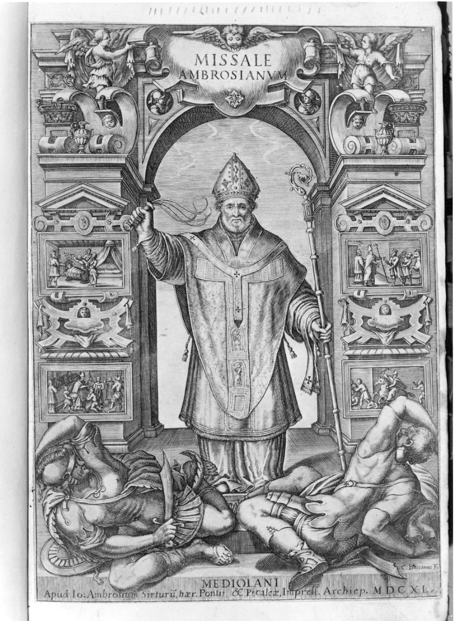 Sant'Ambrogio (stampa) - ambito italiano (sec. XVII)
