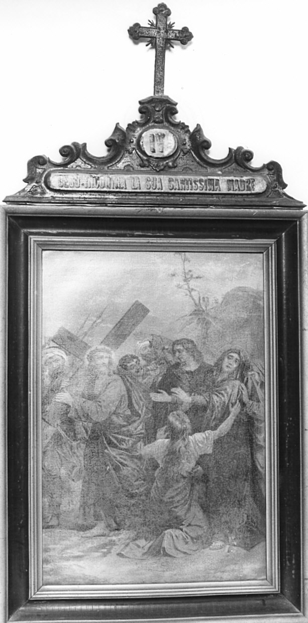 stazione IV: Gesù incontra la Madonna (stampa) - ambito lombardo (secc. XIX/ XX)